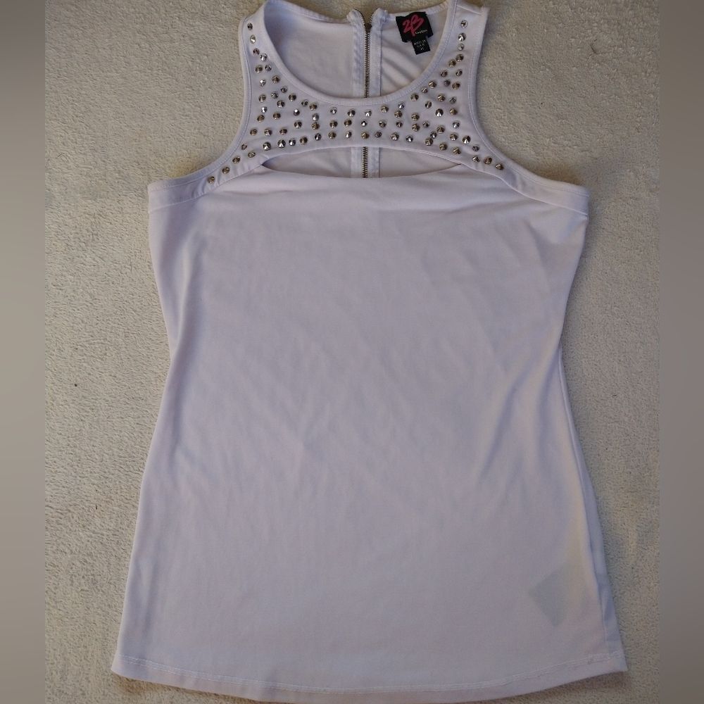 2B Bebe Cutout Embellished Tank Top Size M